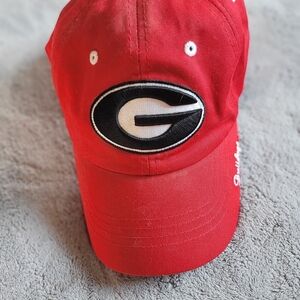 WOMENS GA BULLDOG RED BALLCAP ADJUSTABLE OSFM EUC